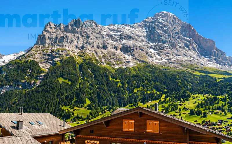 Casa di 3 famiglie sul lato soleggiato di Grindelwald, oggetto di vacanza senza restrizione di seconda residenza