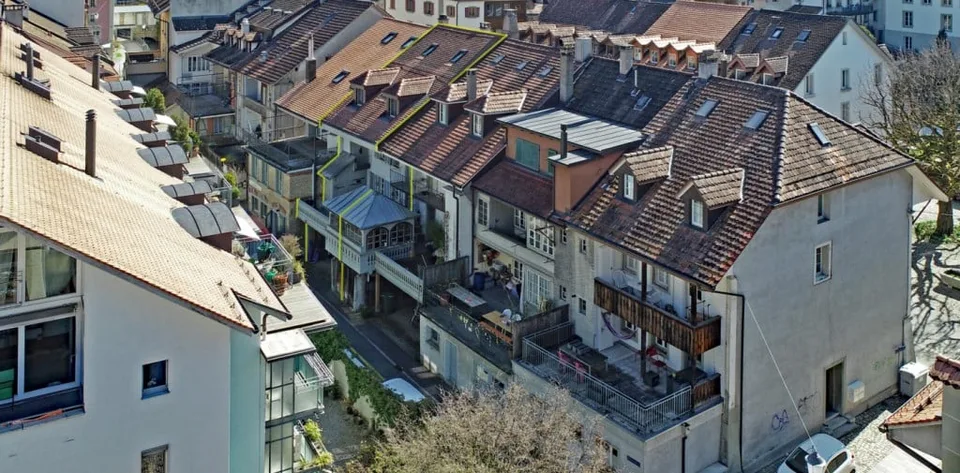 Murs historiques avec intérieur moderne dans la vieille ville de Burgdorf