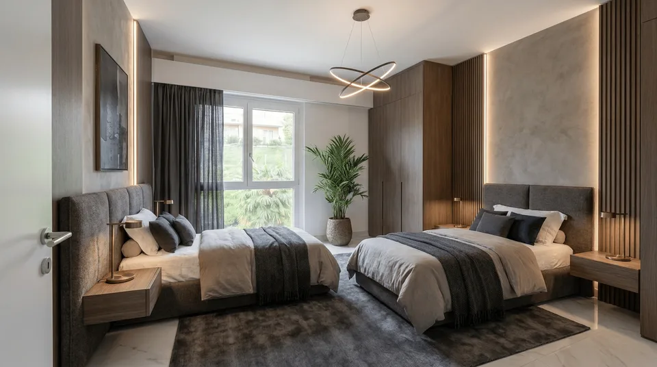 Elegant 4-room apartment with private garden, terrace, and parking