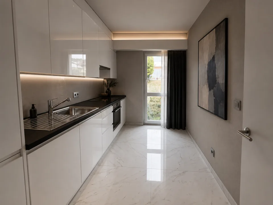 Elegant 4-room apartment with private garden, terrace, and parking