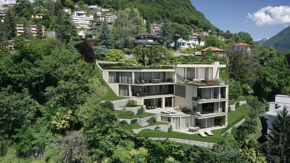 APPARTAMENTO DI ALTO STANDING CON GIARDINO E MAGNIFICA VISTA SUL LAGO DI LUGANO