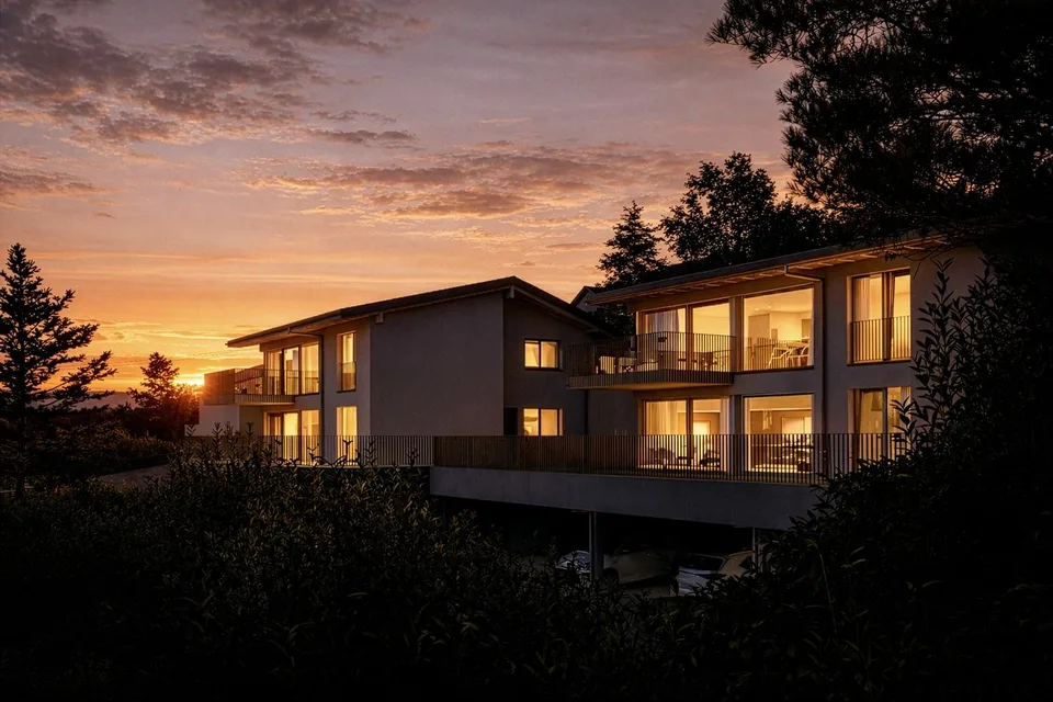 Lumineux 4,5 pièces avec terrasse, jardin et vue sur le lac