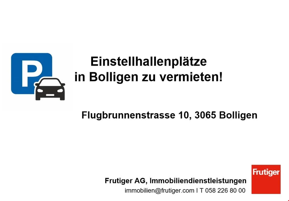 Einstellhallenplatz in Bolligen zu vermieten