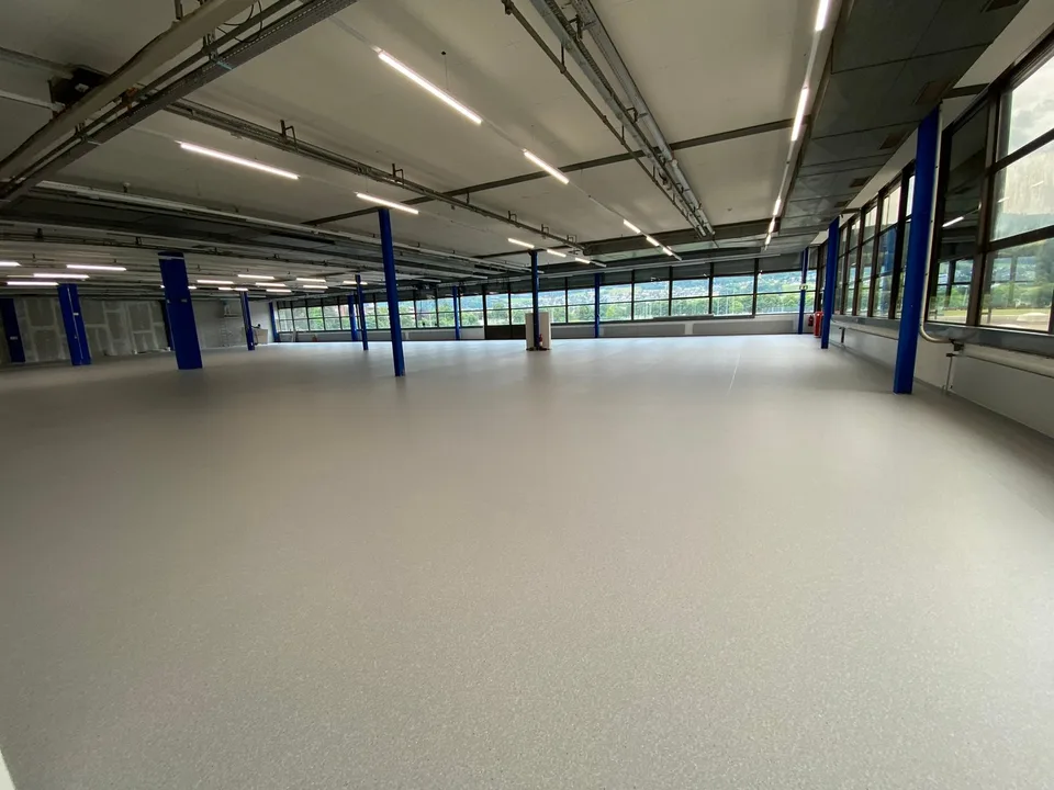 Espace commercial lumineux pour la logistique, la production et l'exposition dans P201 à Aesch