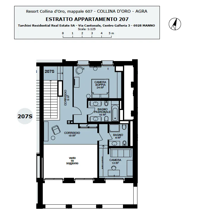 COLLINA D'ORO - LUSSUOSO DUPLEX ARREDATO CON GIARDINO, SERVIZI ALBERGHIERI INCLUSI (rif. 207) – foto 24 di 25