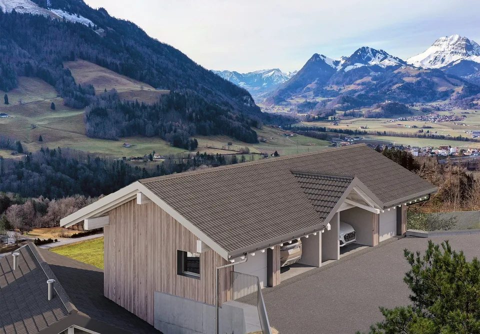 Architect-designed chalets with 4.5 rooms in Châtel-sur-Montsalvens