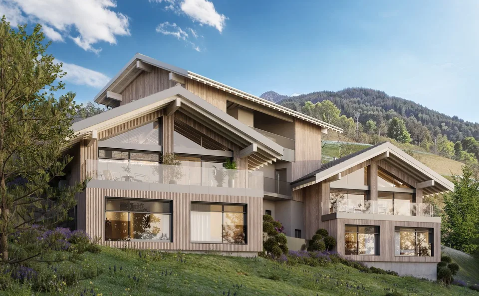 Architect-designed chalets with 4.5 rooms in Châtel-sur-Montsalvens