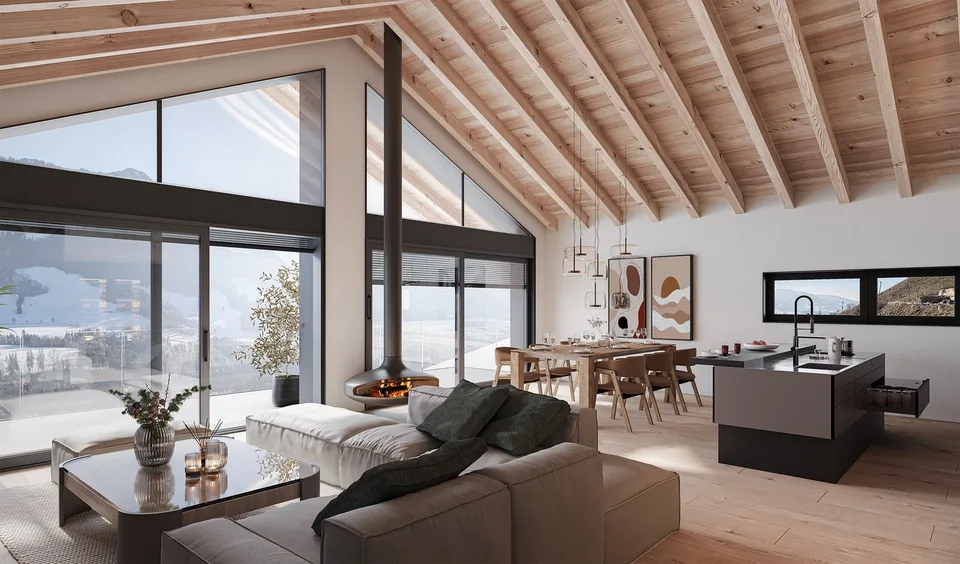 Architect-designed chalets with 4.5 rooms in Châtel-sur-Montsalvens
