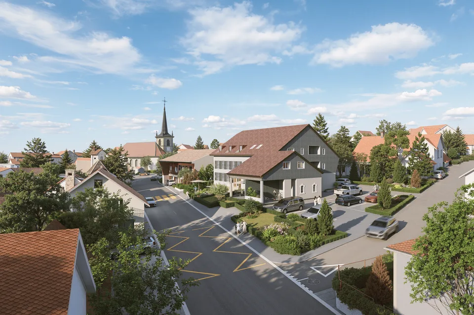 Appartement neuf de 4,5 pièces à Autigny avec terrasse, jardin et 2 parking (LOT 1)