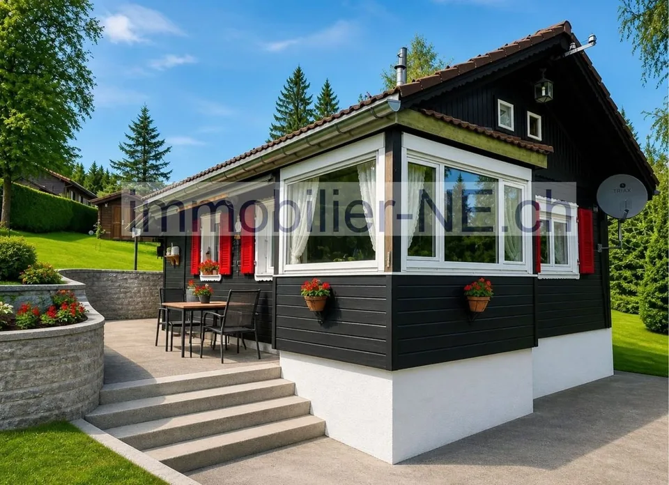 Deux chalets implantés sur une vaste parcelle ensoleillée