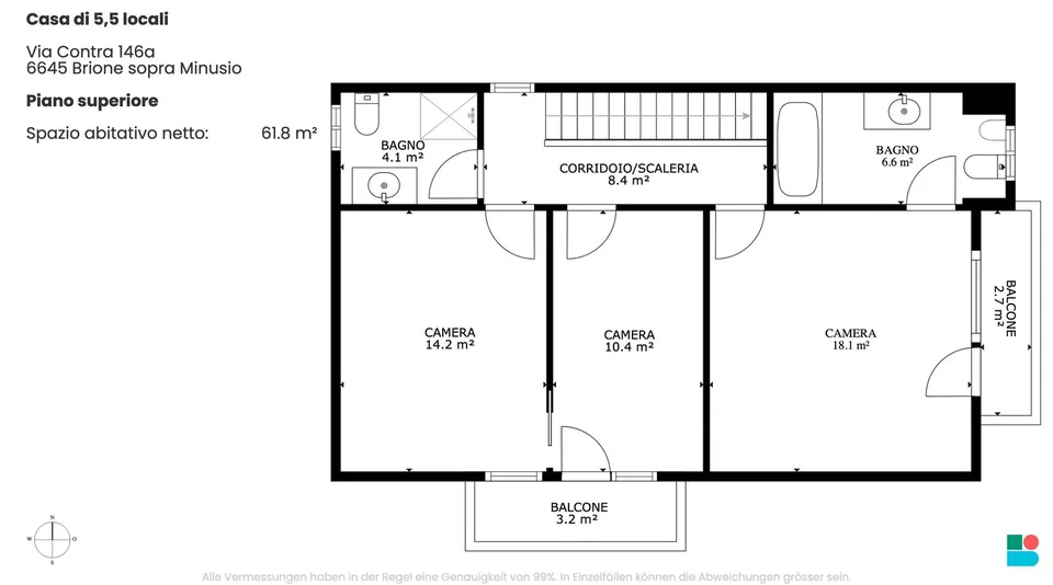 Maison merveilleuse 5.5 pièces, piscine, Brione - prix top – photo 10 sur 12
