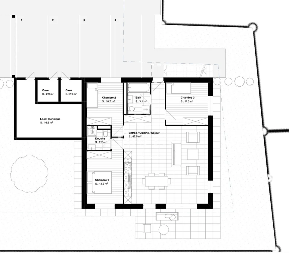 4.5-room apartment on the 1st floor