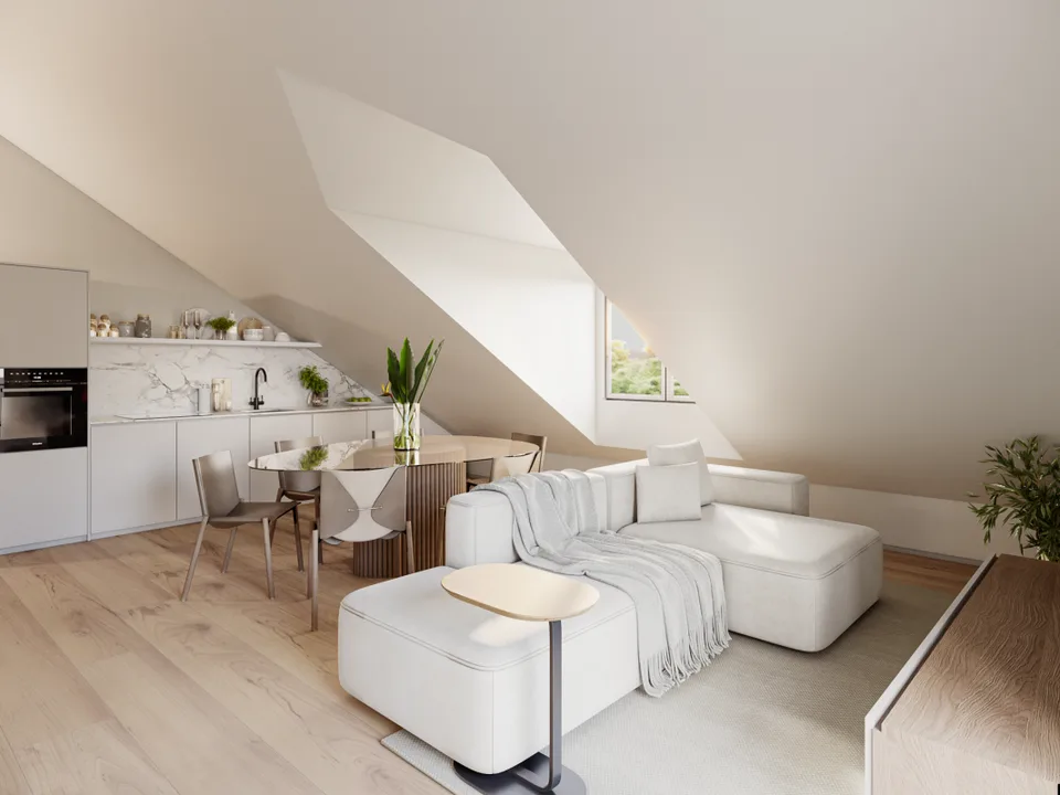 Schönes 3,5-Zimmer-Apartment mit freiem Blick auf das Dorf und die Bergkette