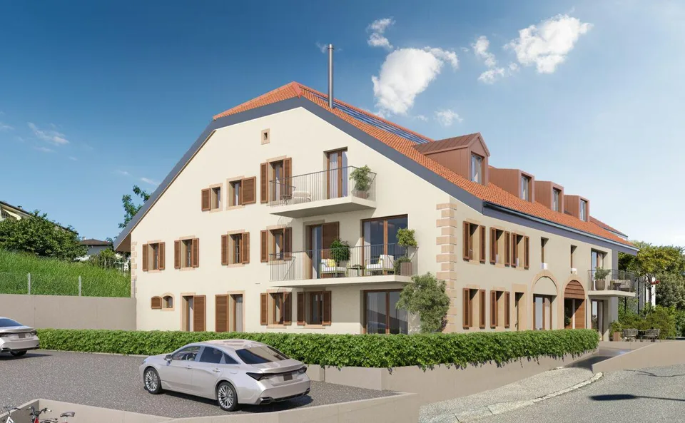 Superbe appartement de 3,5 pièces avec vue dégagée sur le village et la chaine des montagnes
