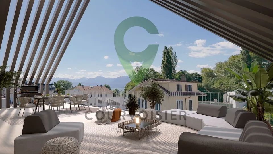 Attique d'exception avec terrasse panoramique  aux portes de Rolle