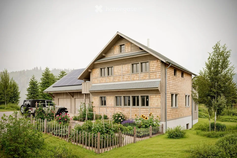 Neubau-Bauernhaus mit Minergie-Standard in idyllischer Lage