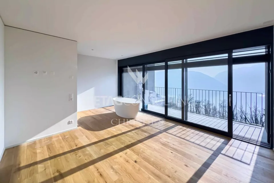 Lugano-Carona: moderne Duplex-Wohnung mit spektakulärem Blick auf den Luganersee zu verkaufen