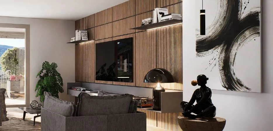 BOSCO LUGANESE ELEGANTES 4.5-ZIMMER-WOHNUNG MIT PANORAMABLICK 10 MINUTEN