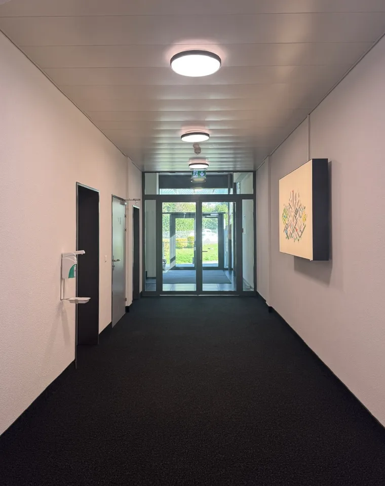Büroräume mit 250m², Lagerhallen mit 215m2 zuzüglich Aussenflächen und Parkplätze