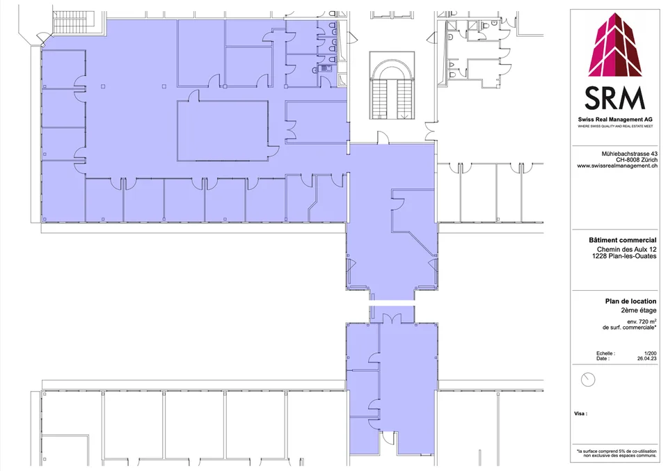 720m2 de bureaux au 2ème étage du CTN 12 à Plan-les-Ouates