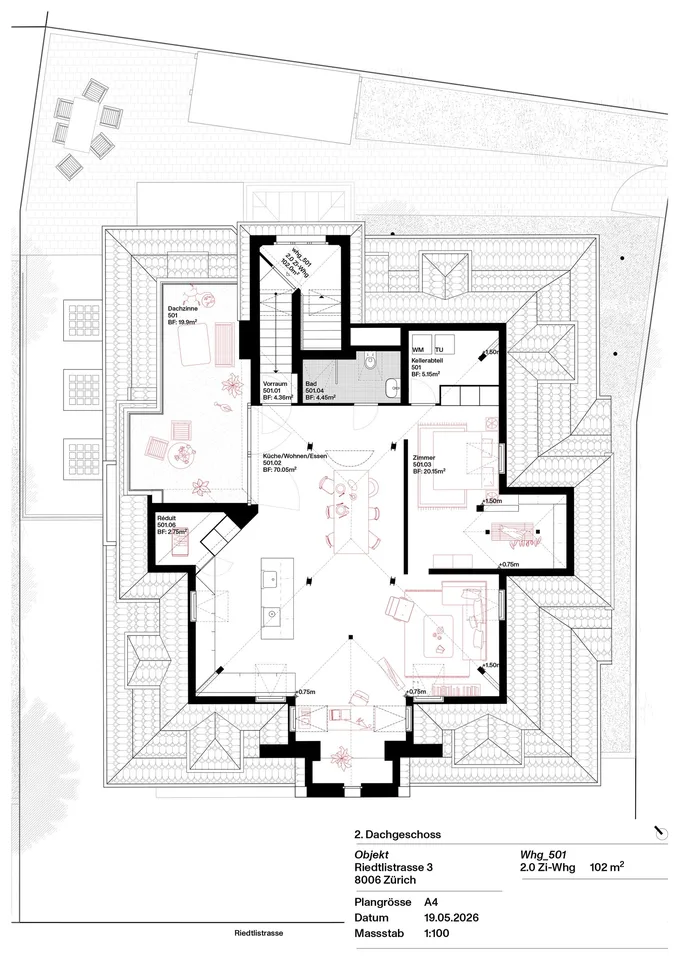 Exklusive Loftwohnung mit 20m2 Dachterrasse nähe Schaffhauserplatz – Foto 10 von 10