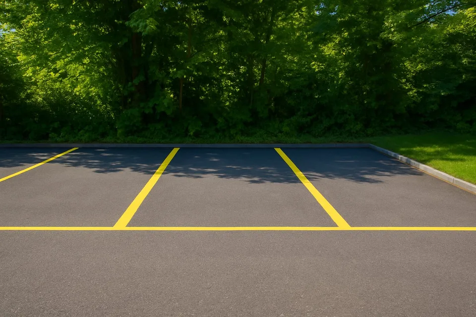 Grosser Parkplatz auch für Lieferwagen geeignet