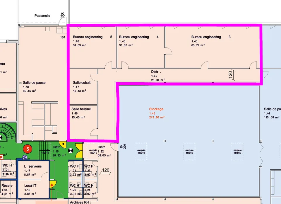 Büro von 218m2 - Nähe Autobahn/Bahnhof - Yverdon-les-Bains – Foto 6 von 7