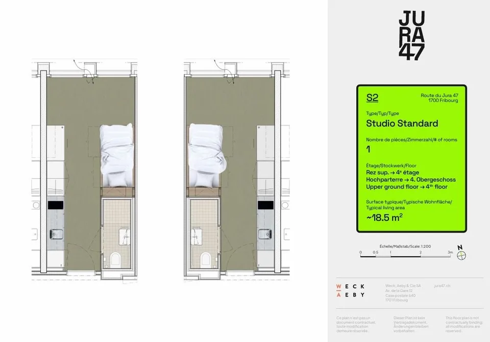 Studios neu in einer Studentenresidenz, mit einer umfassenden Miete!