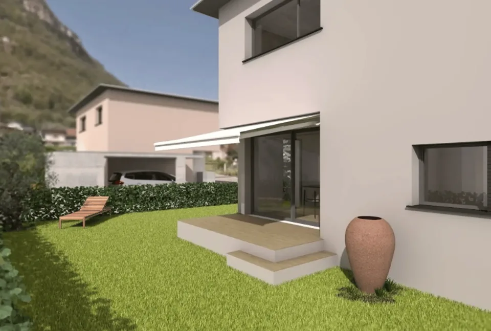 NUOVA COSTRUZIONE: CASA MONOFAMILIARE CON GIARDINO PRIVATO E DUE POSTI AUTO