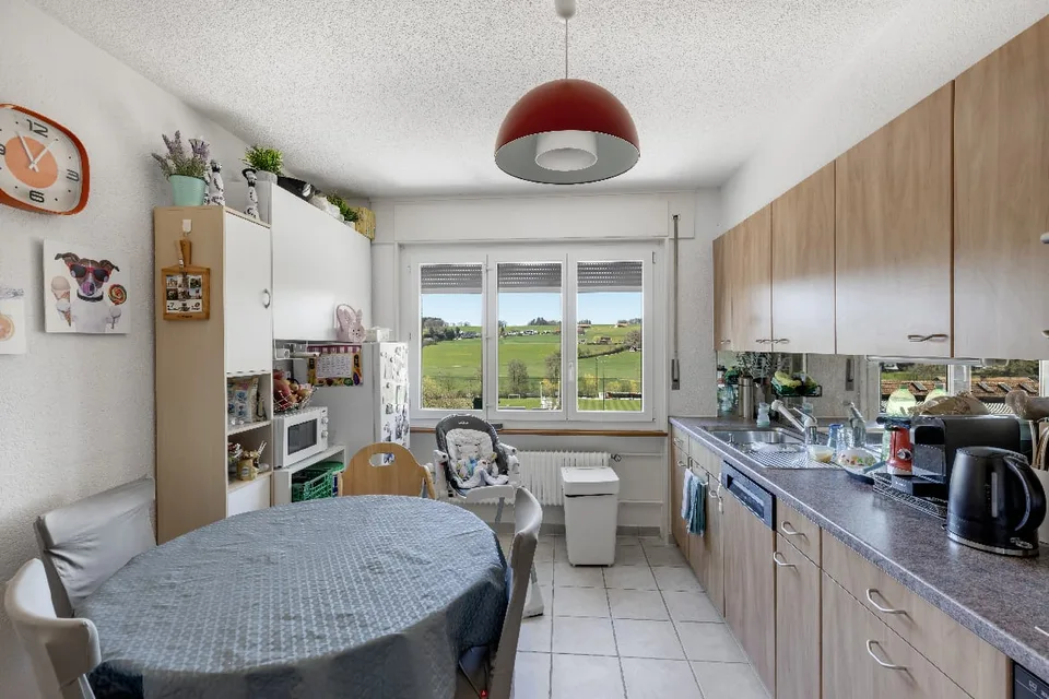 Bel appartement lumineux de 5,5 pièces au 1er étage avec jardin privé au rez.