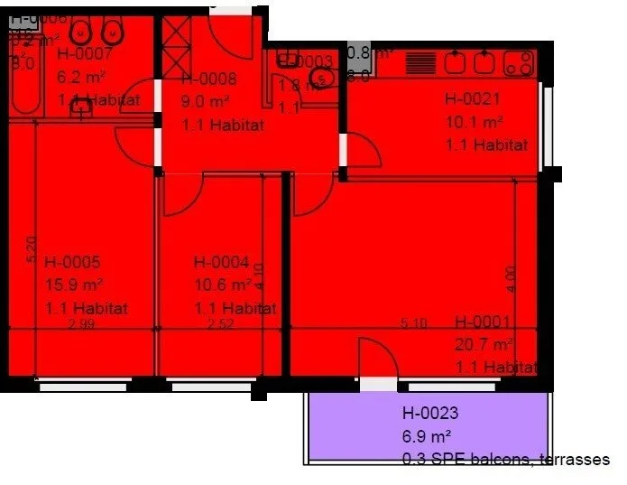 Appartement de 3 pièces – photo 7 sur 7