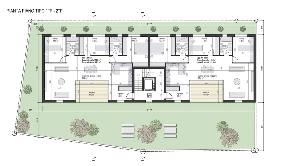 Rif. 3786 NUOVO MODERNO EDIFICIO - 4 APPARTAMENTI DI 4.5 LOCALI