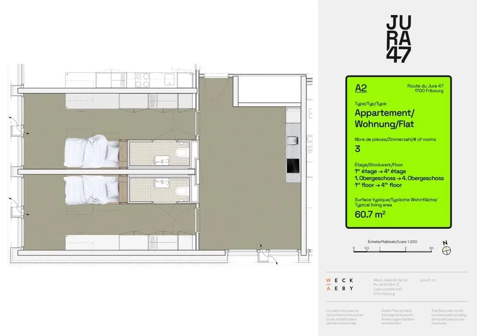 3 Zimmer in einer Studentenresidenz, mit einer umfassenden Miete!