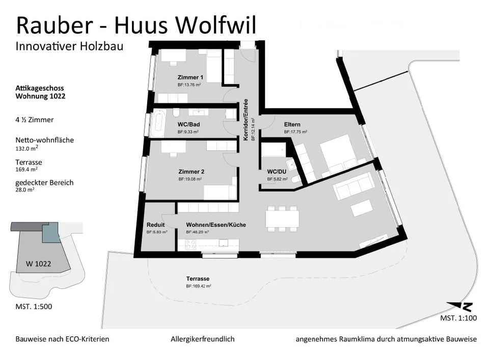 Moderne 4.5 Zimmer Attikawohnung, Wolfwil