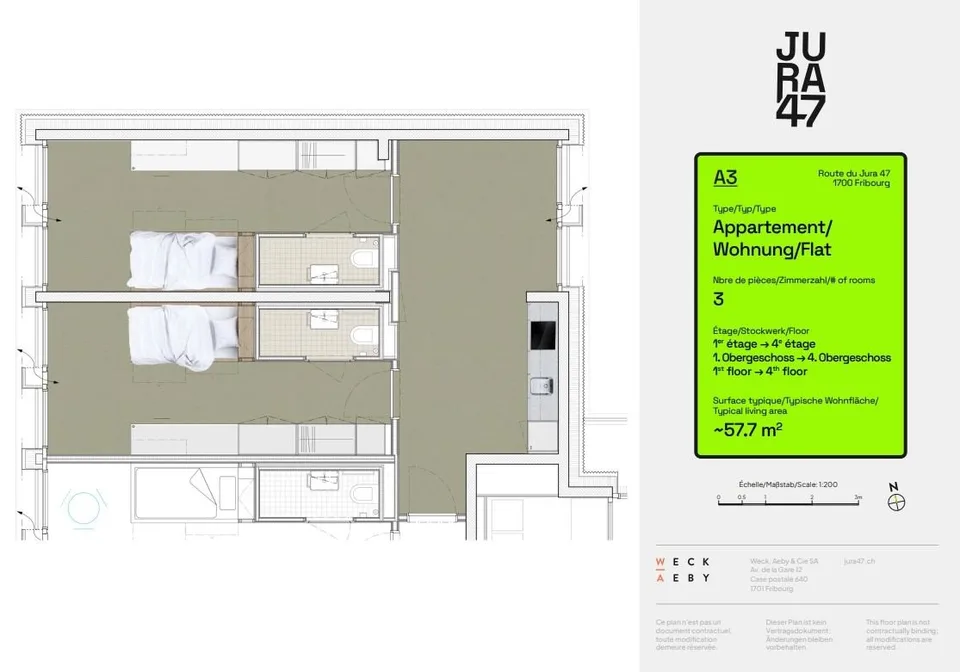 3 Zimmer in einer Studentenresidenz, mit einer umfassenden Miete!
