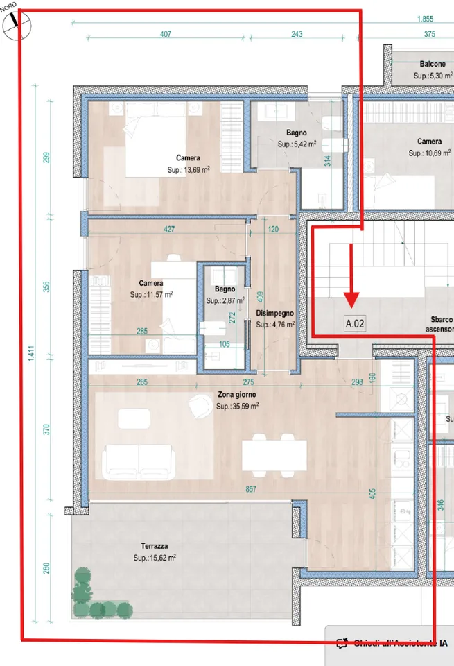 BELLINZONA - NEW 3.5 ROOM APARTMENT WITH LARGE TERRACE