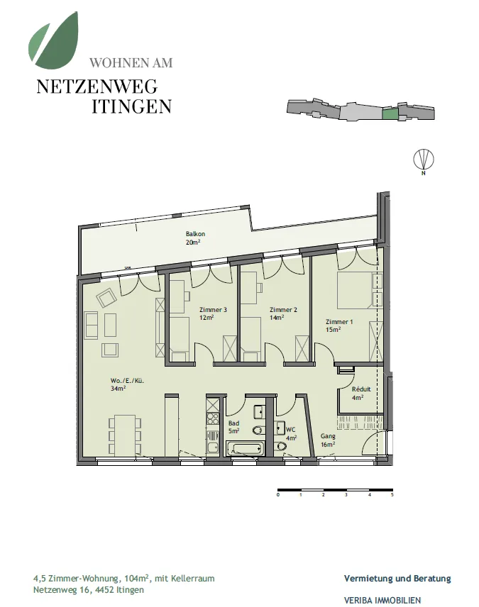 Bella appartamento 4.5 locali con ampio balcone