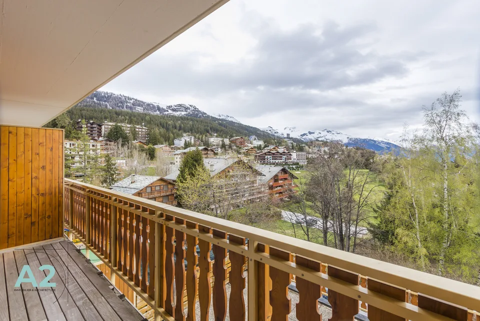 Studiolo molto carino nel centro di Crans con vista sulle montagne