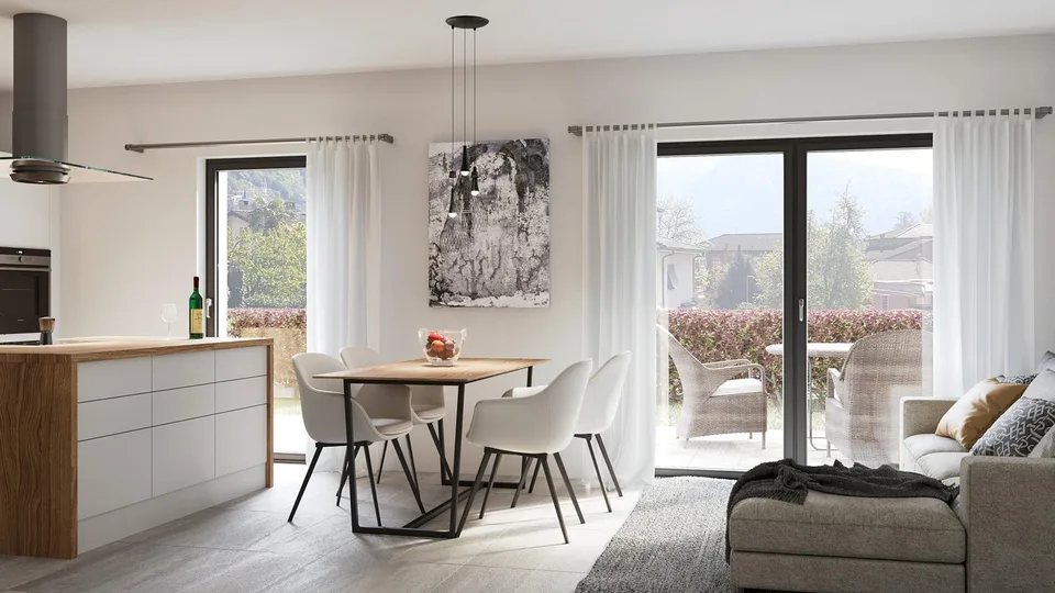 Moderne 2.5-Zimmer-Wohnung mit privatem Garten in Vacallo