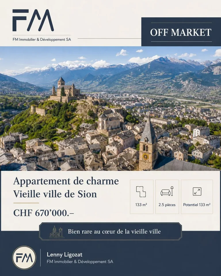 Appartement de charme avec cachet au coeur de la vieille ville de Sion