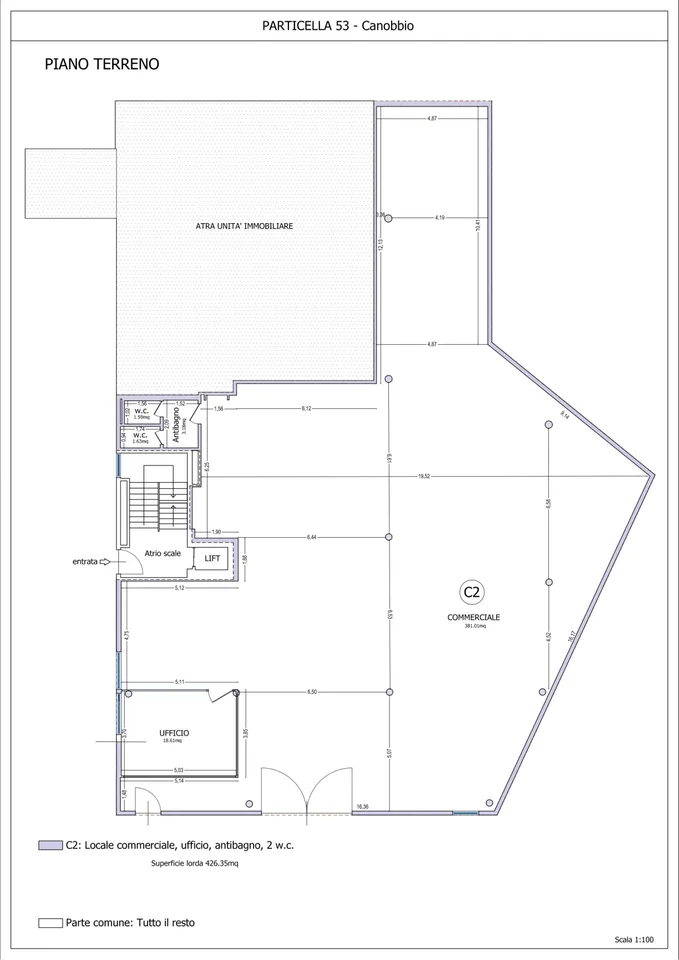 Grand objet commercial de 400 m² dans la zone du stade de Lugano