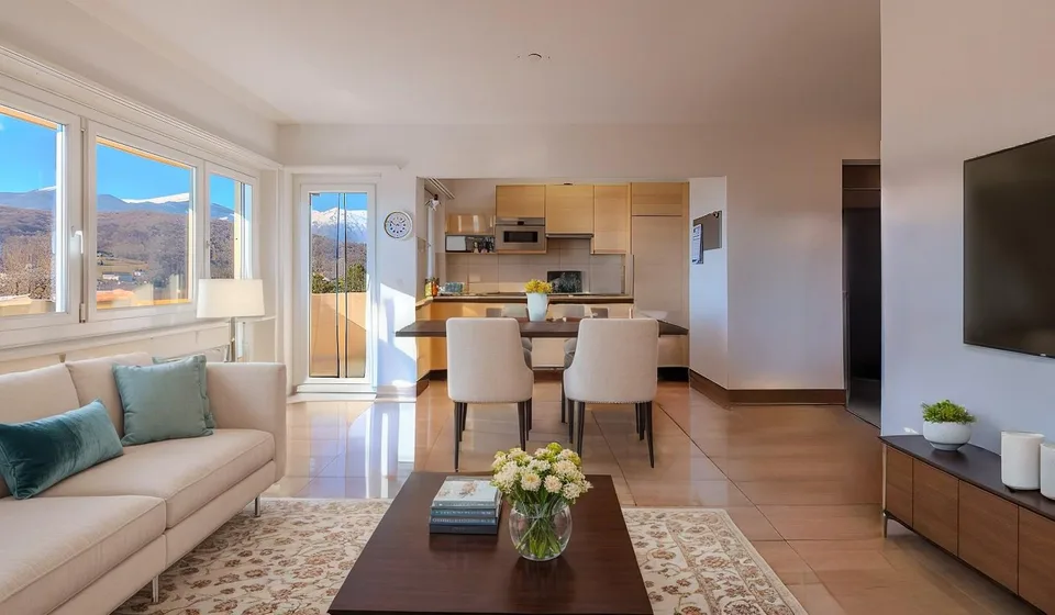 APPARTEMENT ESPACIEUX 4.5 PIÈCES AVEC VUE PANORAMIQUE DANS UN ENVIRONNEMENT VERDANT À CADRO
