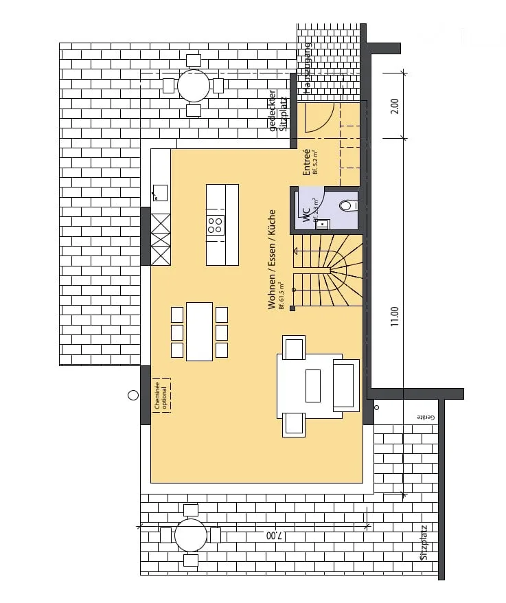 230qm Einfamilienhaus - Grosses Wohnzimmer mit Terassen an 3 Seiten / Master Suite mit Dachterasse