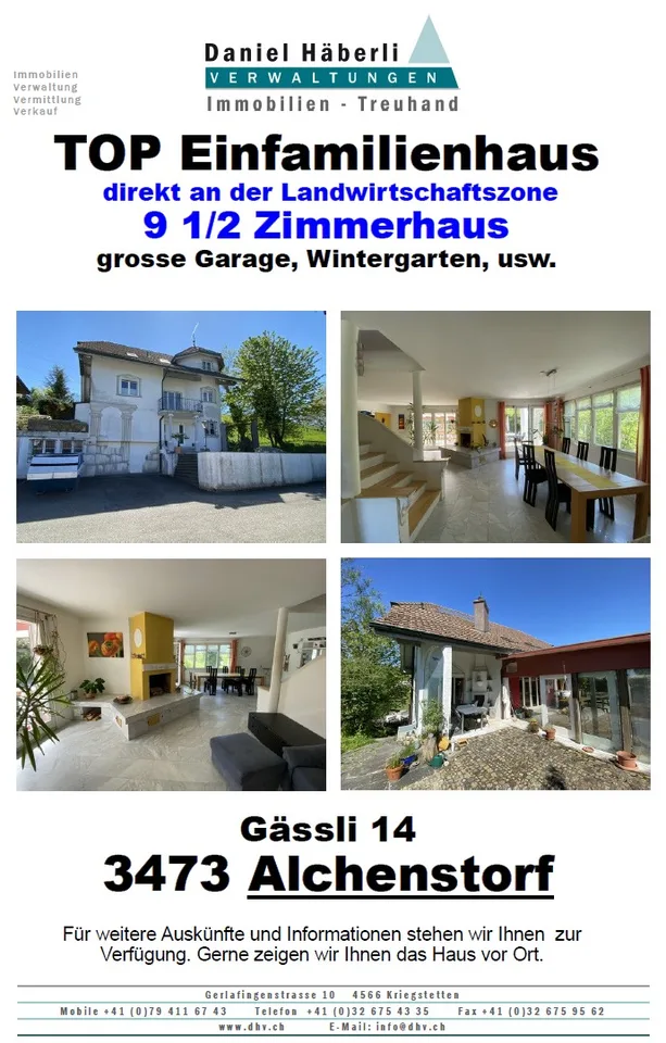 Top 9 1/2 Zimmer Einfamilienhaus im Grünen