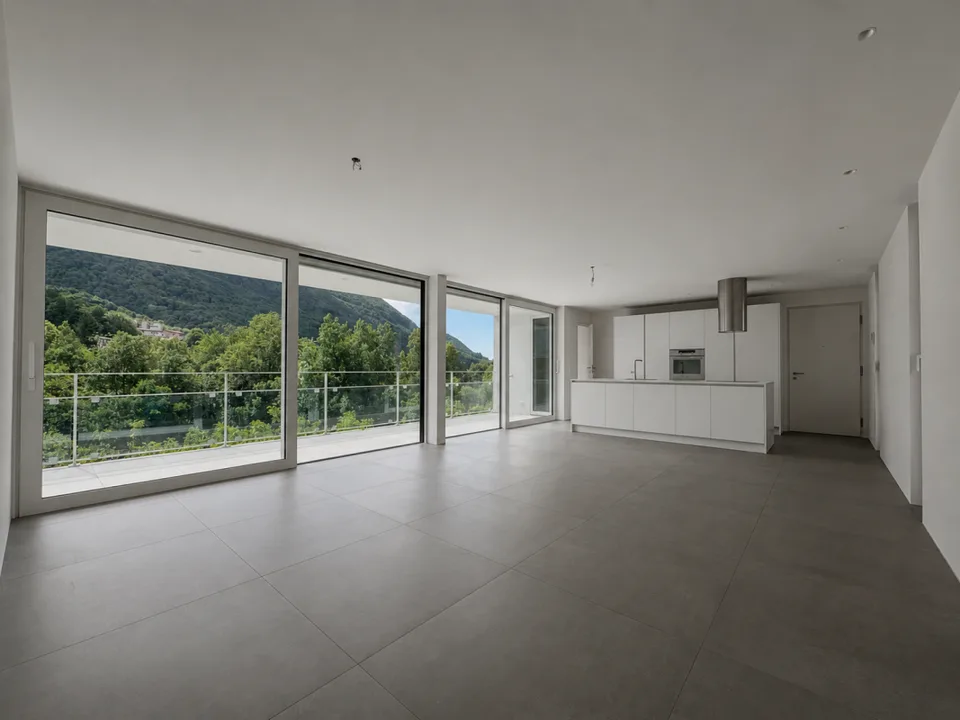 Appartamento con terrazza e splendida vista su Lugano e le montagne