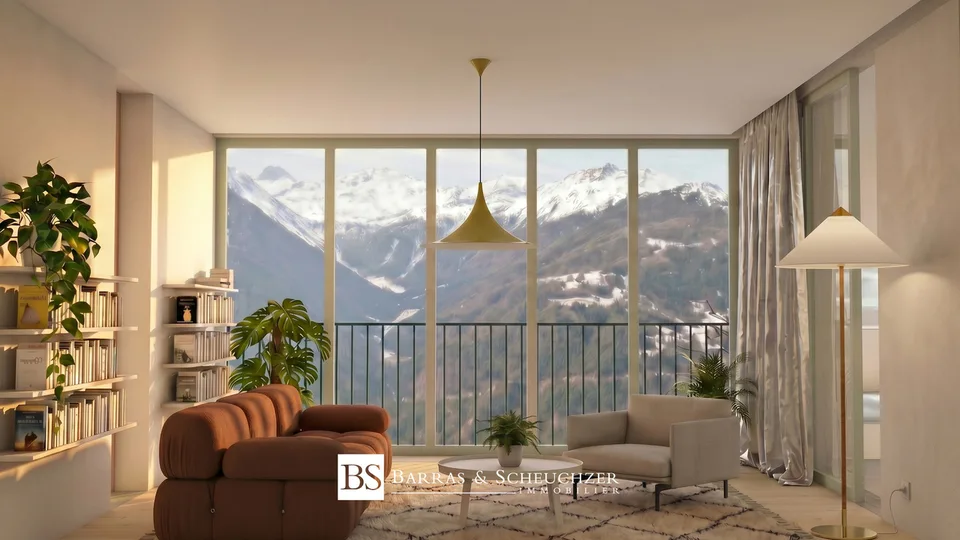 Maison neuve avec terrasse panoramique et jardin