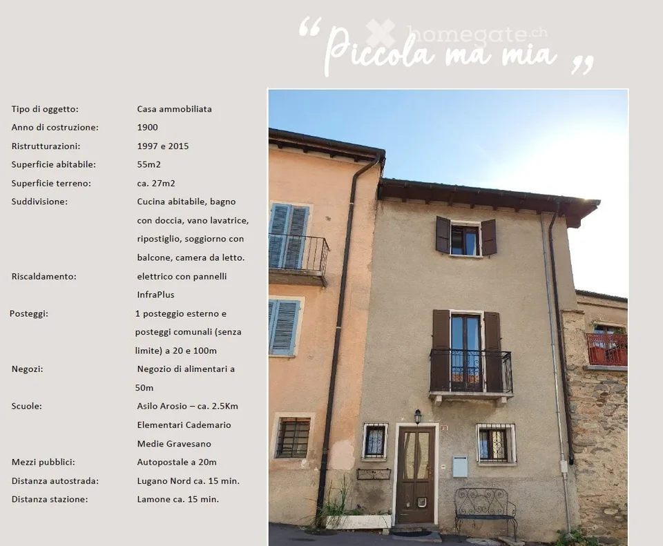 "Piccola ma mia" - Romantica casetta Alto Malcantone