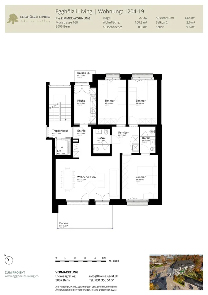 Neu renovierte 4.5-Zi-Wohnung im Egghölzli-Quartier