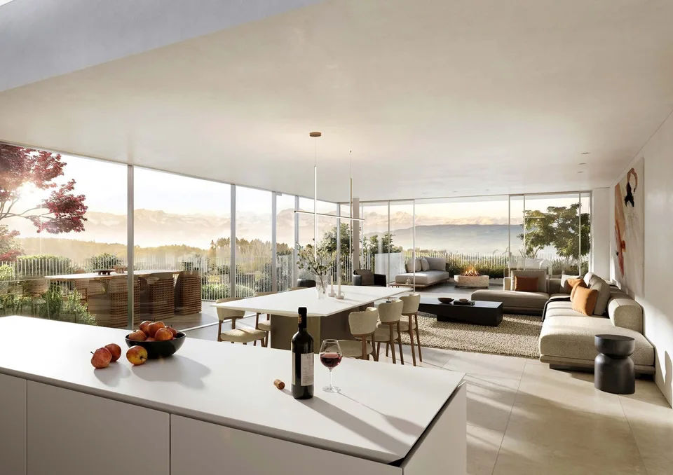 Nouveau bâtiment : appartement terrasse 4,5 pièces, 160 m² - Vivre sur la pente ensoleillée