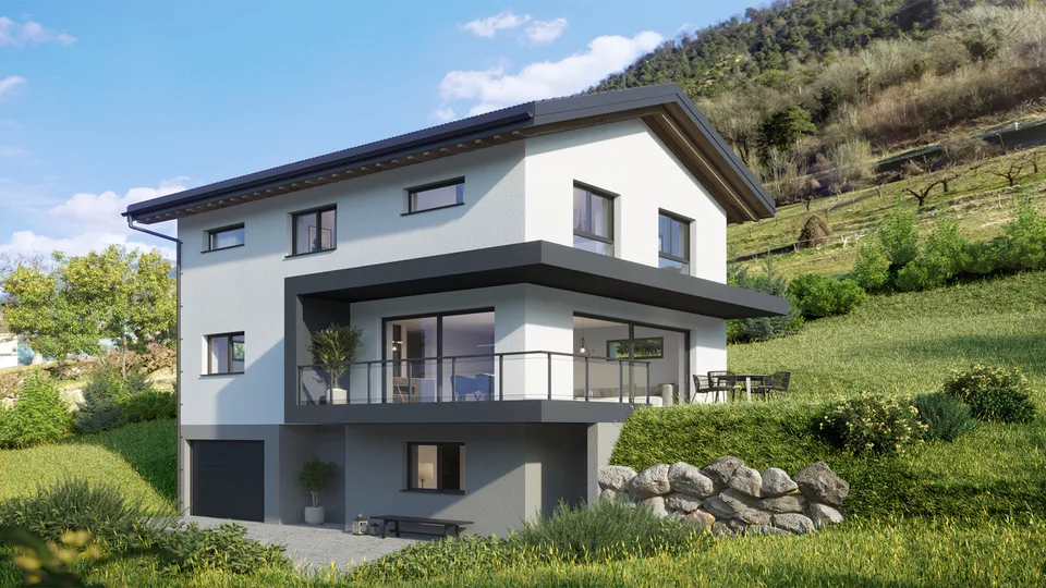 Zu Verkaufen Villa 6.5 Zimmer mit Untergeschoss in Grône